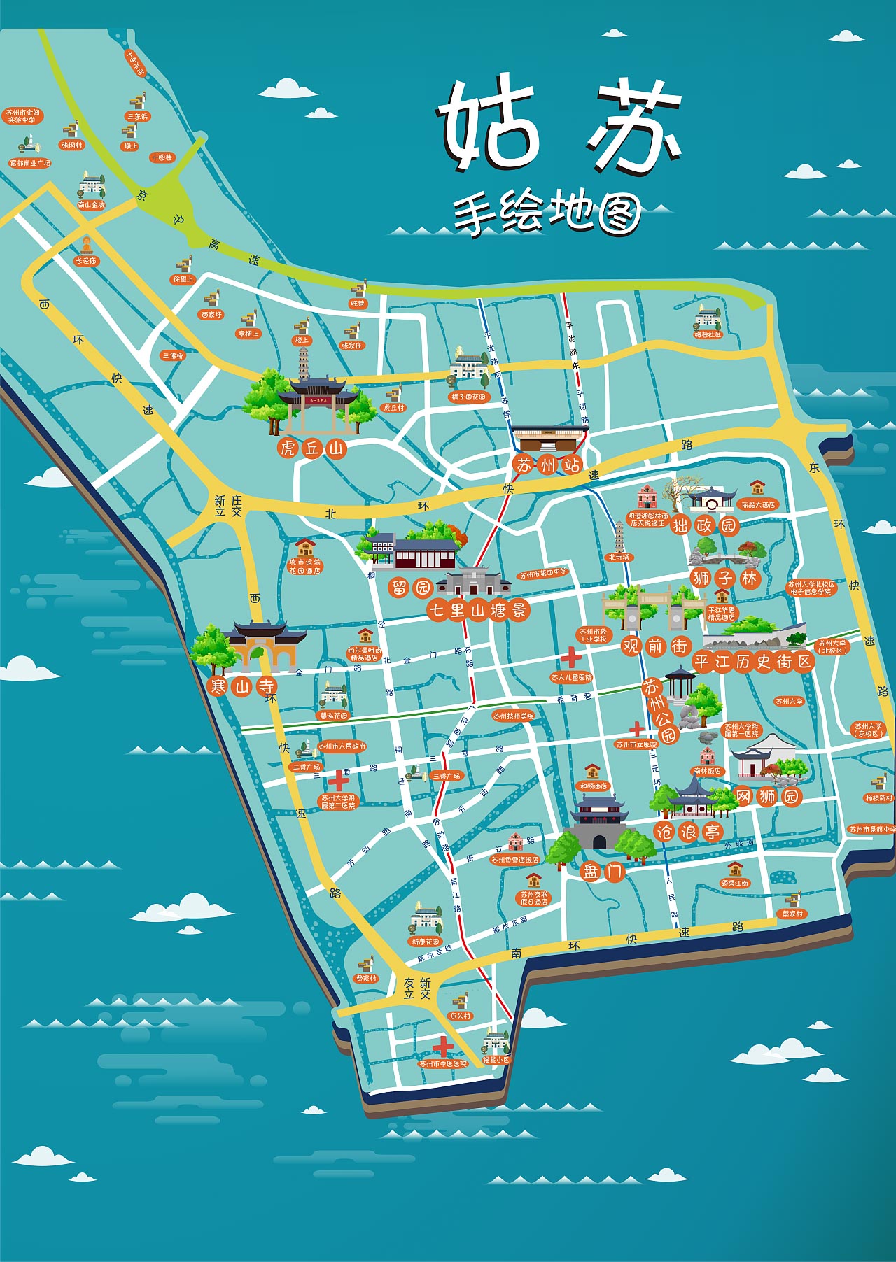 台山手绘地图景区的文化宝藏
