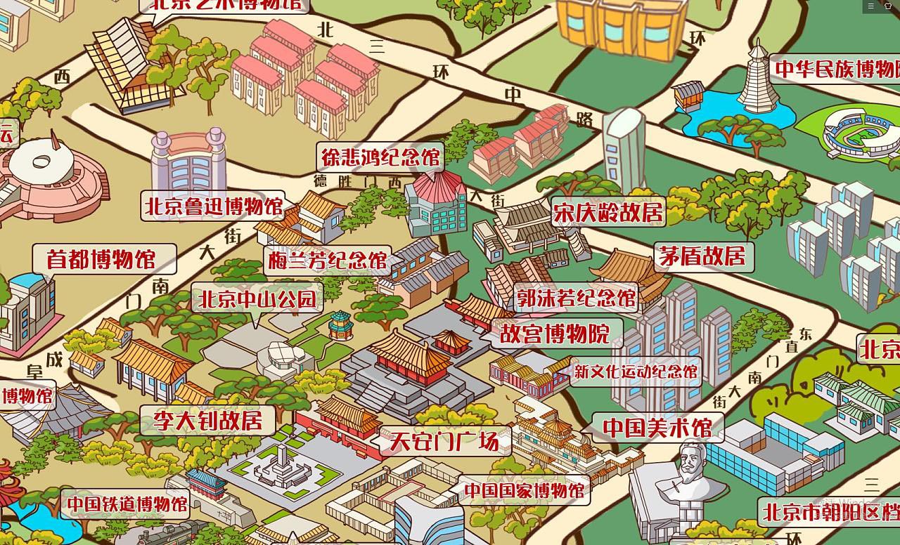 台山手绘地图景区的文化印记